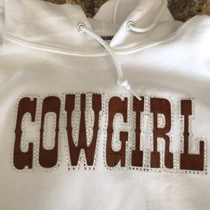 NWOT Bedazzled White Cowgirl Hoodie